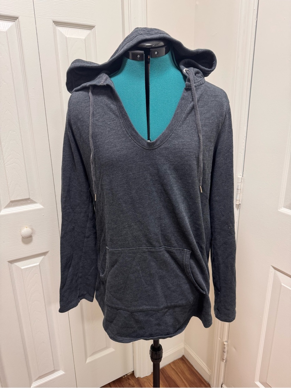 Victoria's Secret Charcoal V-Neck Hoodie Pullover